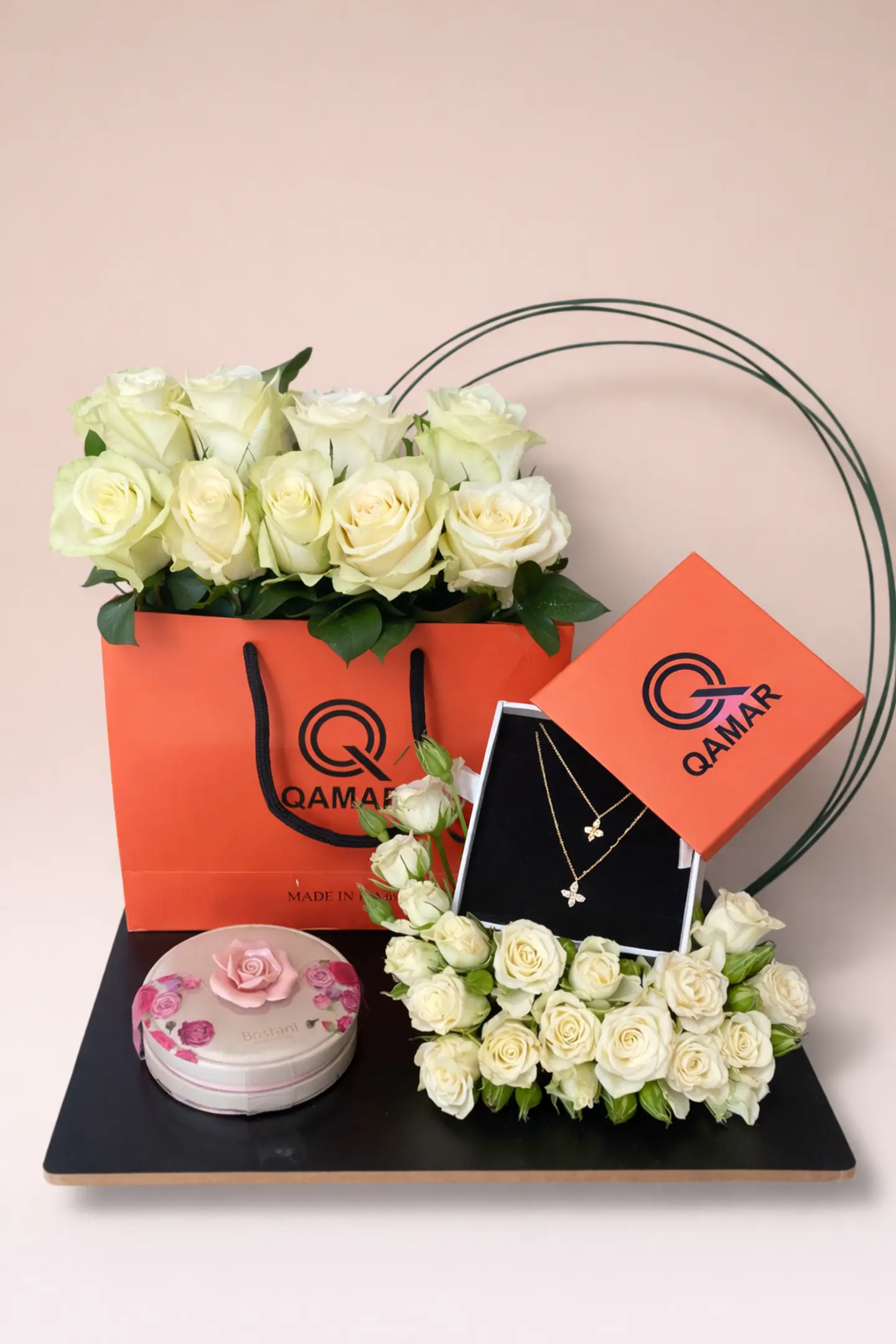 Necklace Arrangement With Roses 6