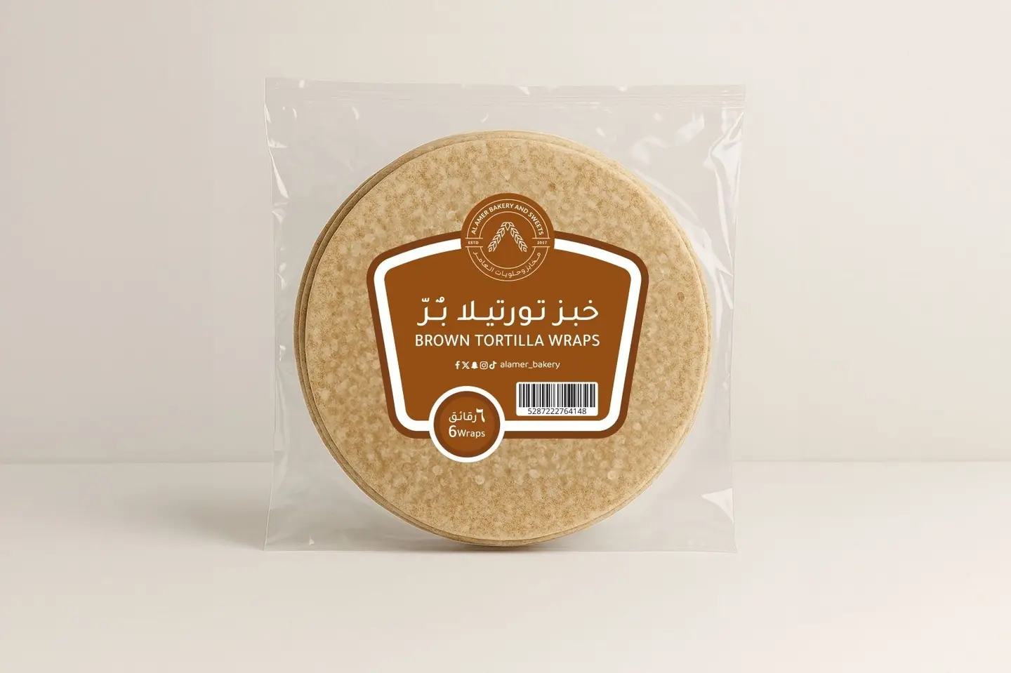خبز التورتيلا البني