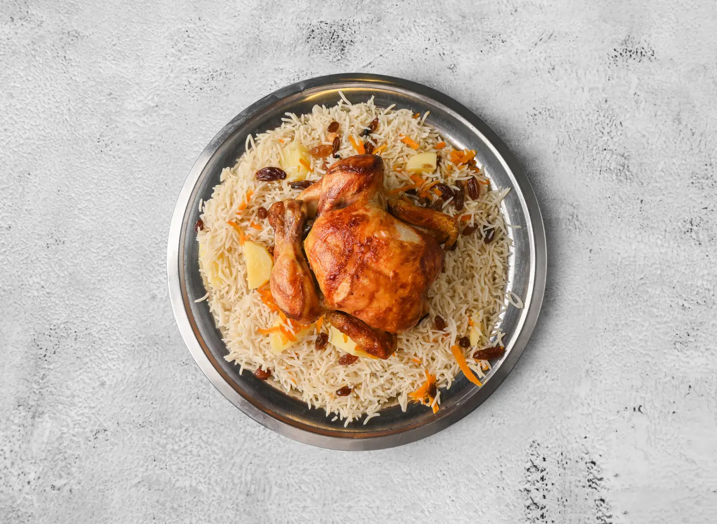 نص حبه رز برياني مع دجاج شوايه