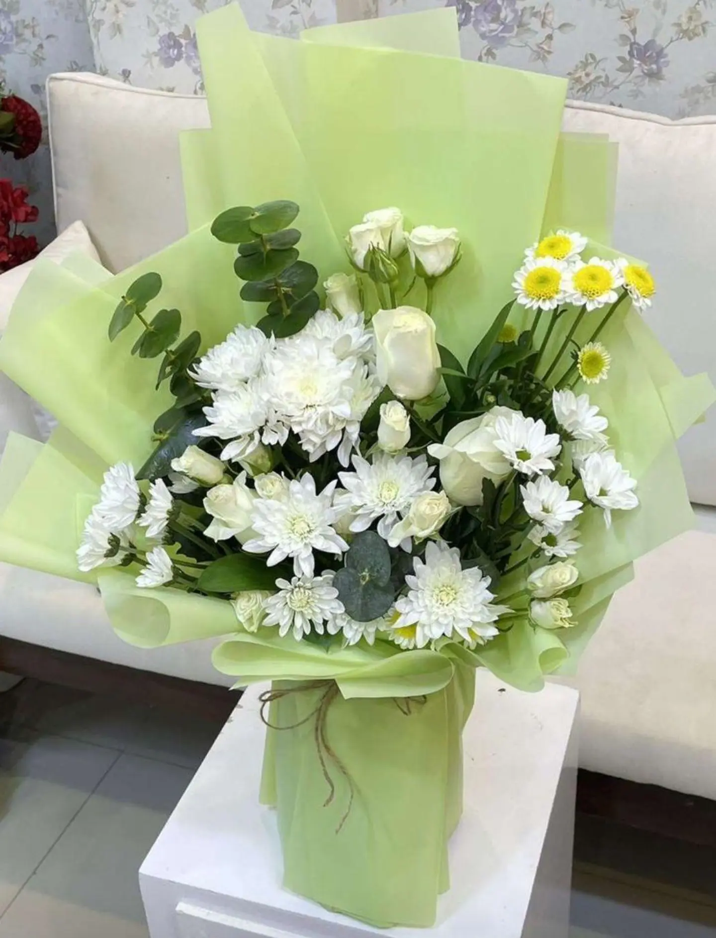 بوكيه ورد ابيض