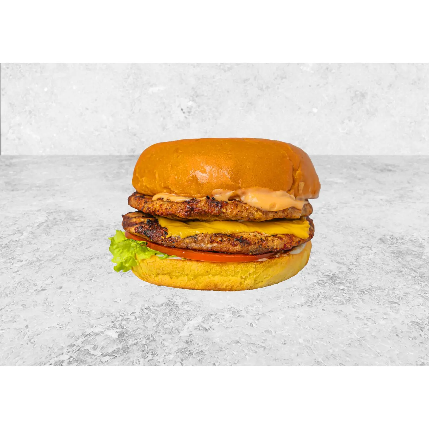 Double Chicken Burger Meal With Cheese