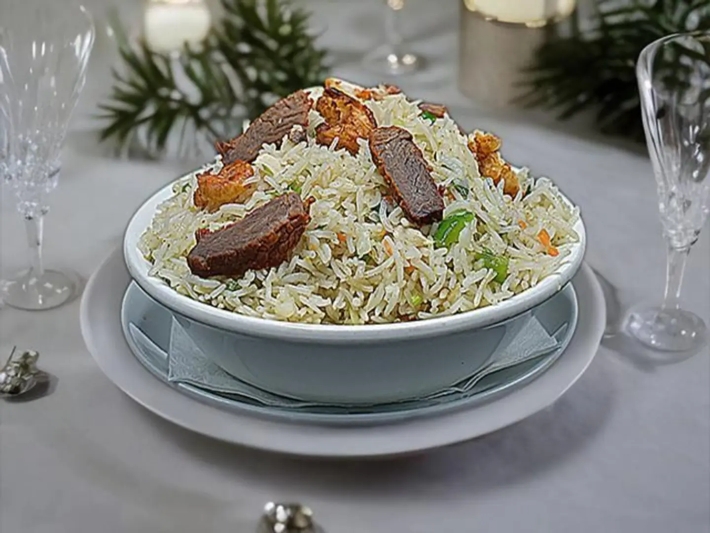 أرز مقلي مشكّل