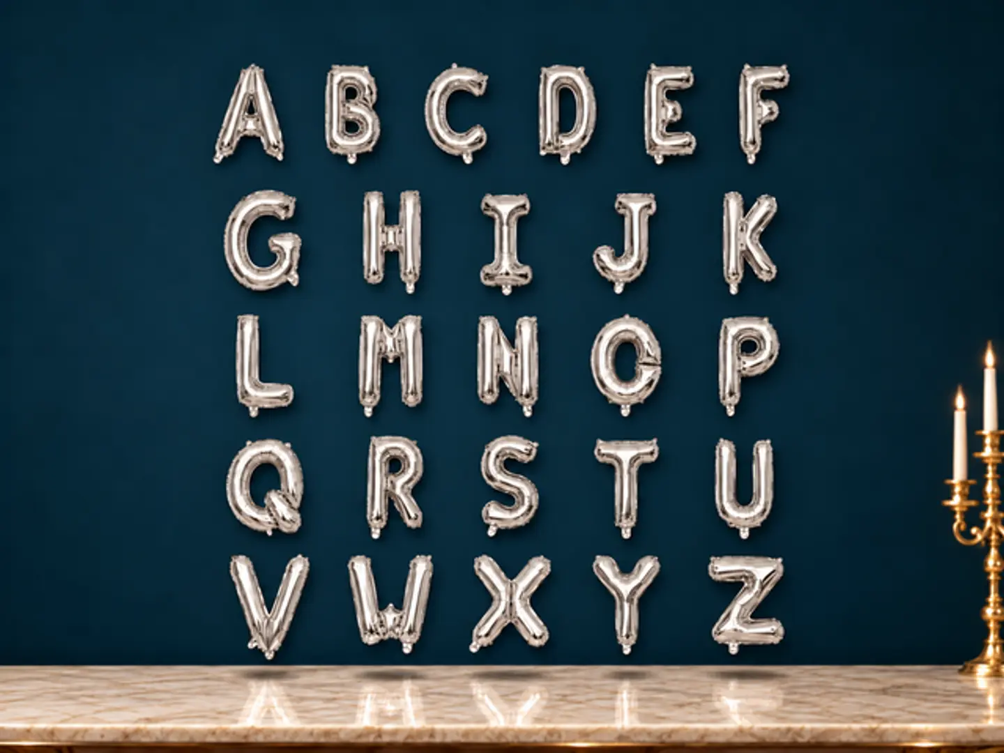 Silver Letter Balloons