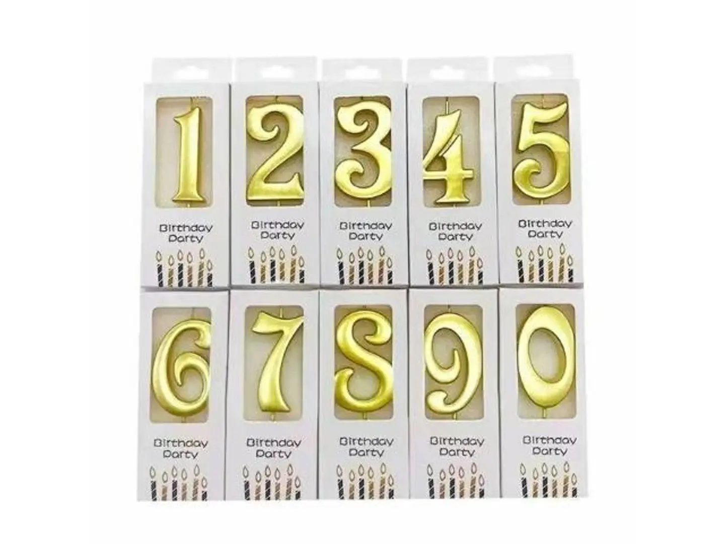 شموع أرقام ذهبي