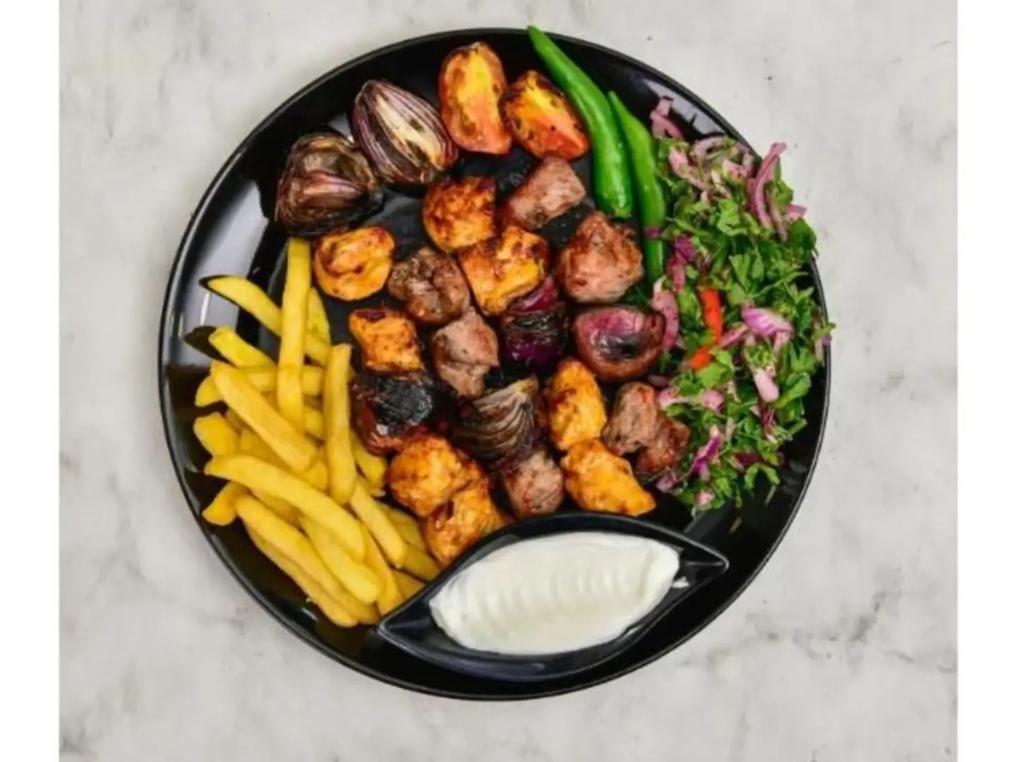 Turkish Kebab Meal Shish Tawouk And Awsal Meat