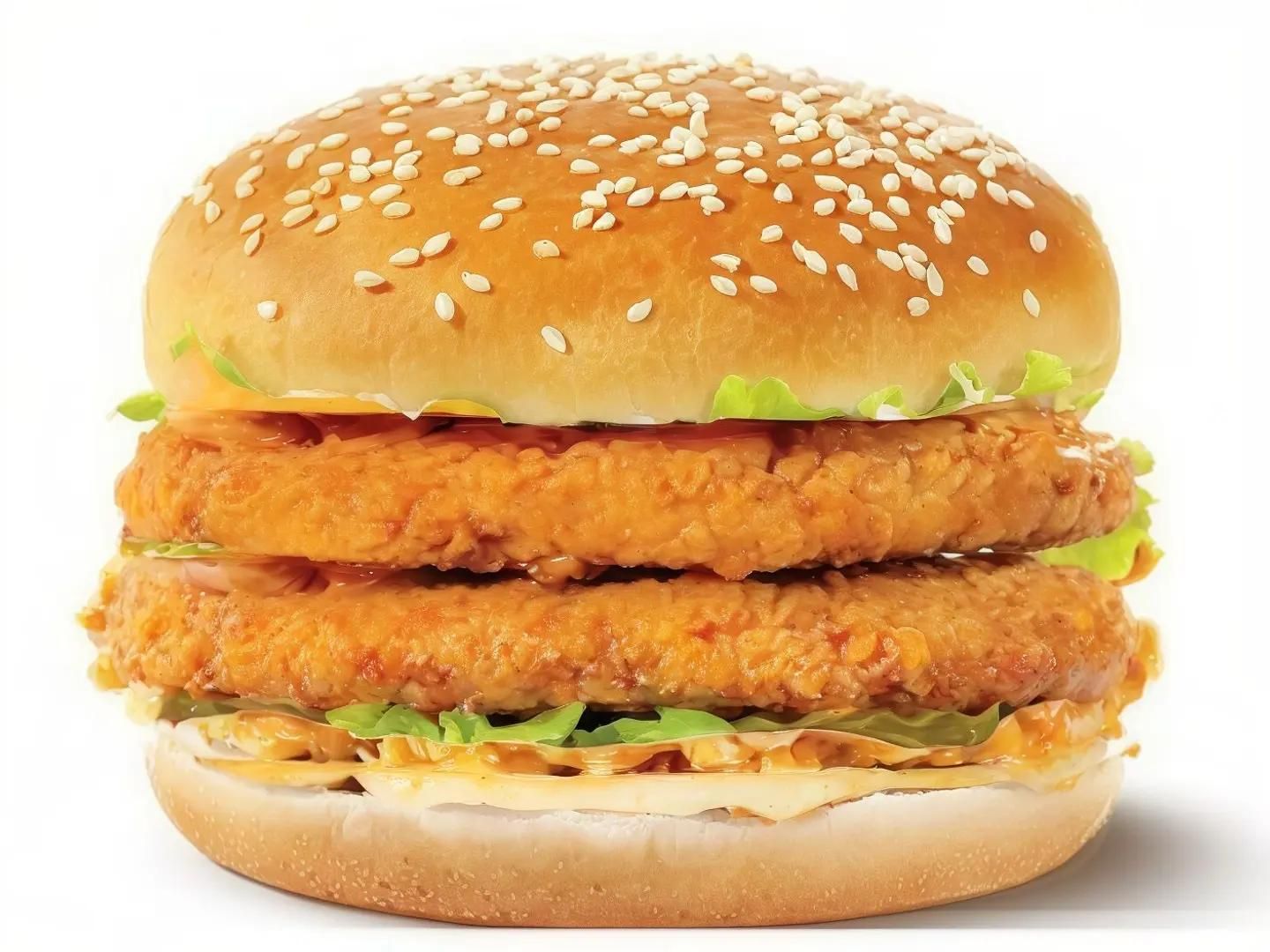 Double Cheese Fried Chicken Burger