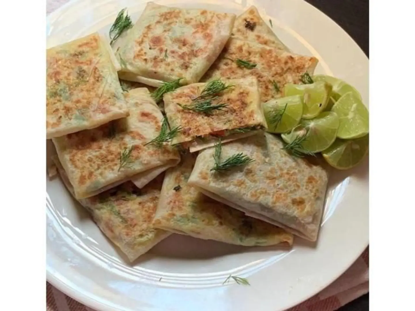 Vegetable Mutabbak With Cream Cheese