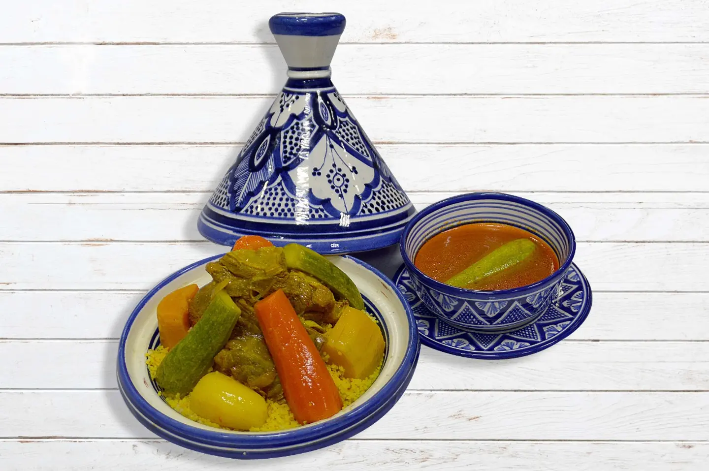 طاجن كسكس بالخضار بلحم الغنم الطازج