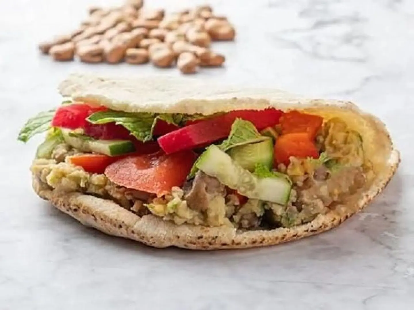 Foul With Salad Sandwich