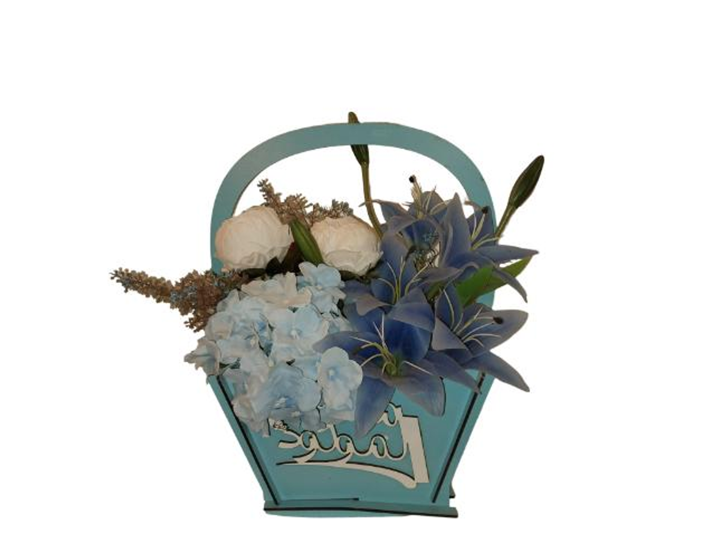 ستاند المولود بيد مع ورد صناعي 2