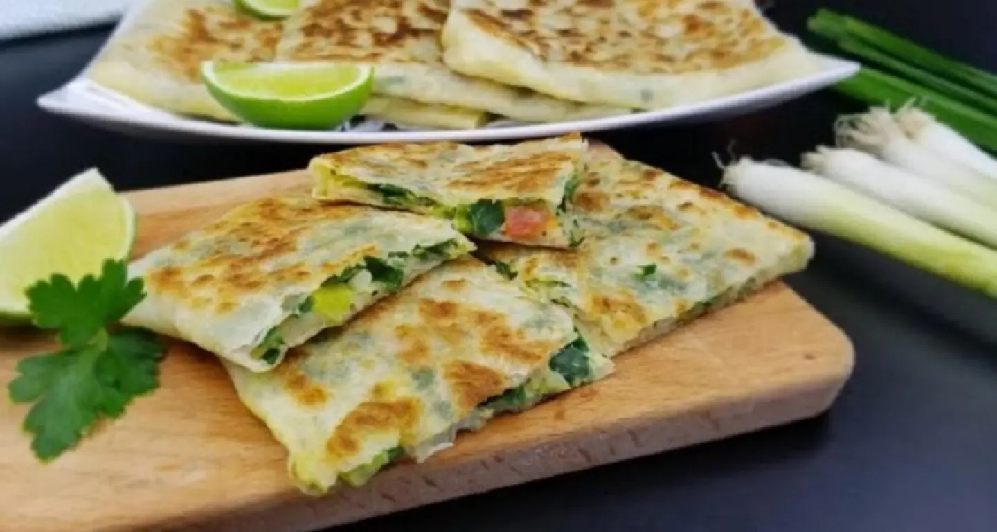 Vegetable Mutabbak With Cheddar Cheese