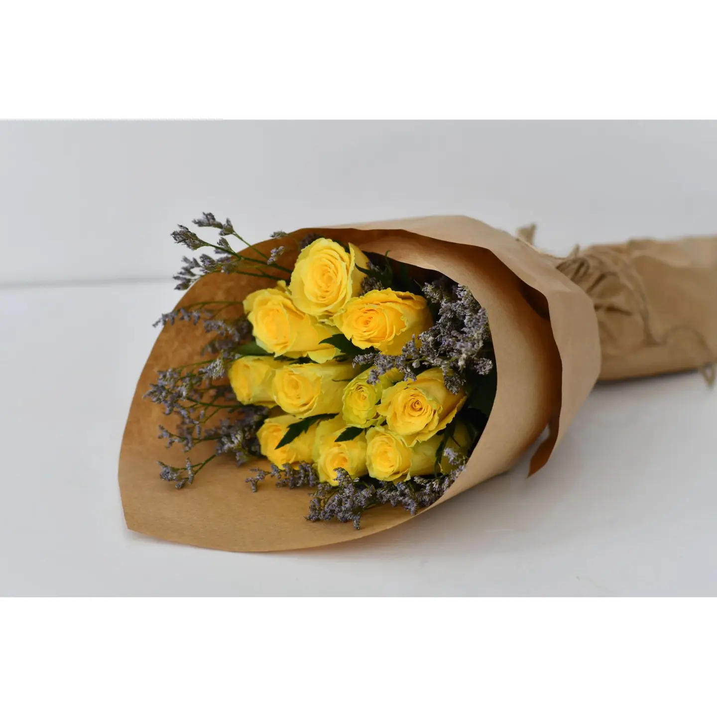 Yellow Rose Bouquet With Lavender