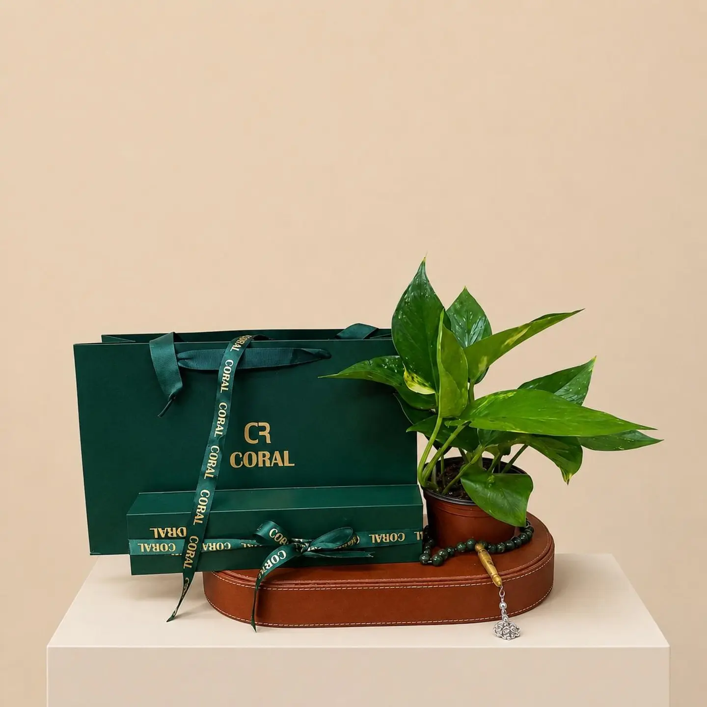 Coral Luxury Emerald Set