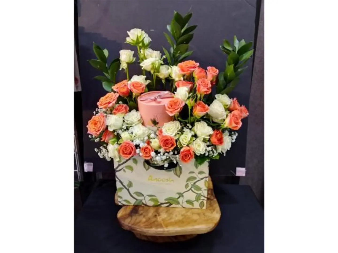 Anoush Box Baby Rose White And Orange