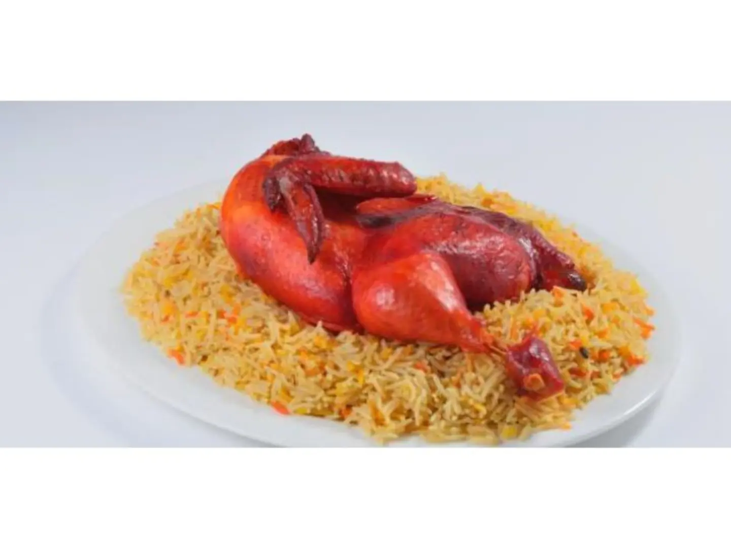 نصف دجاج مقلي مع الرز