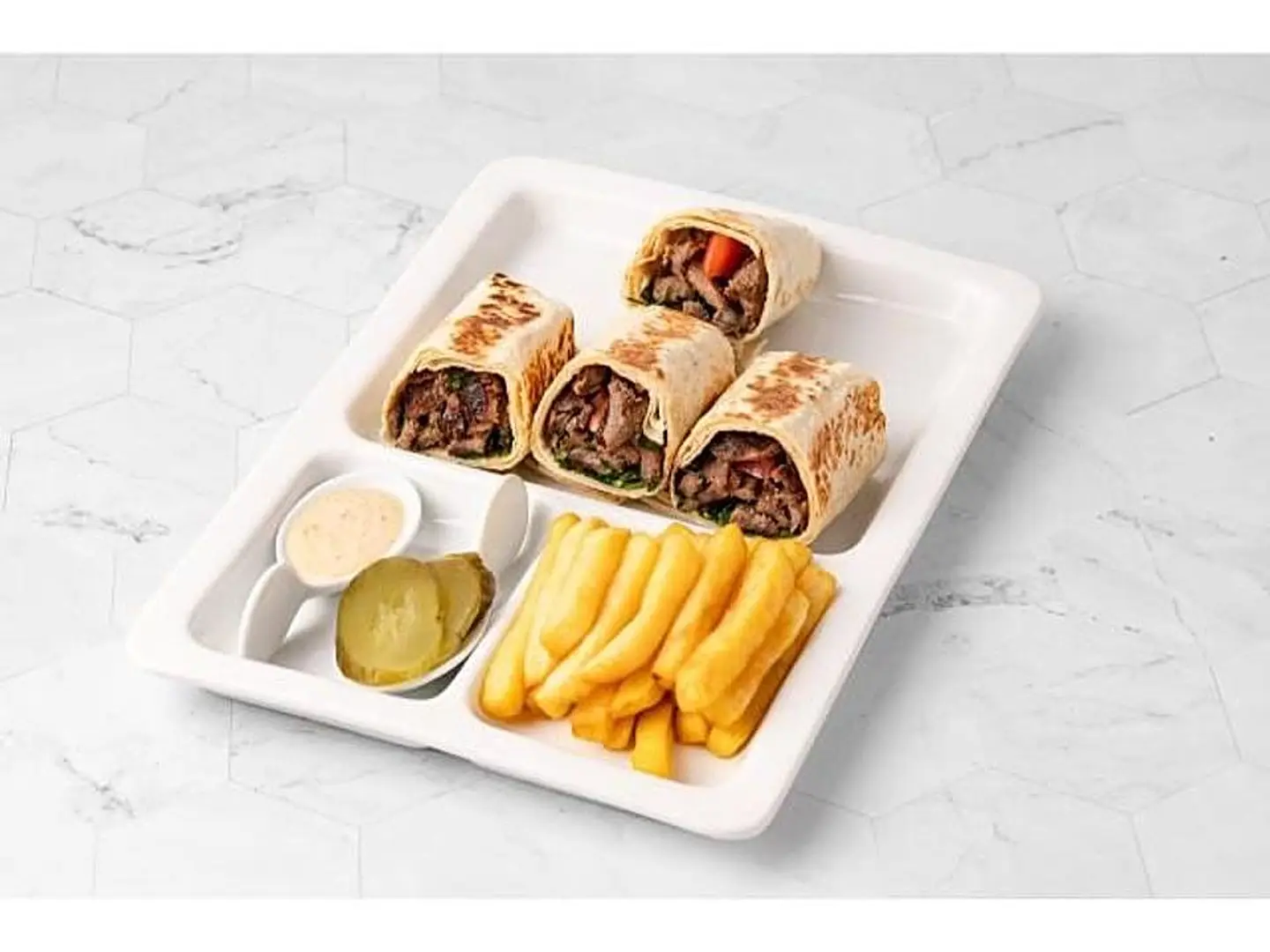 Arabic Beef Shawarma Plate Five Pieces