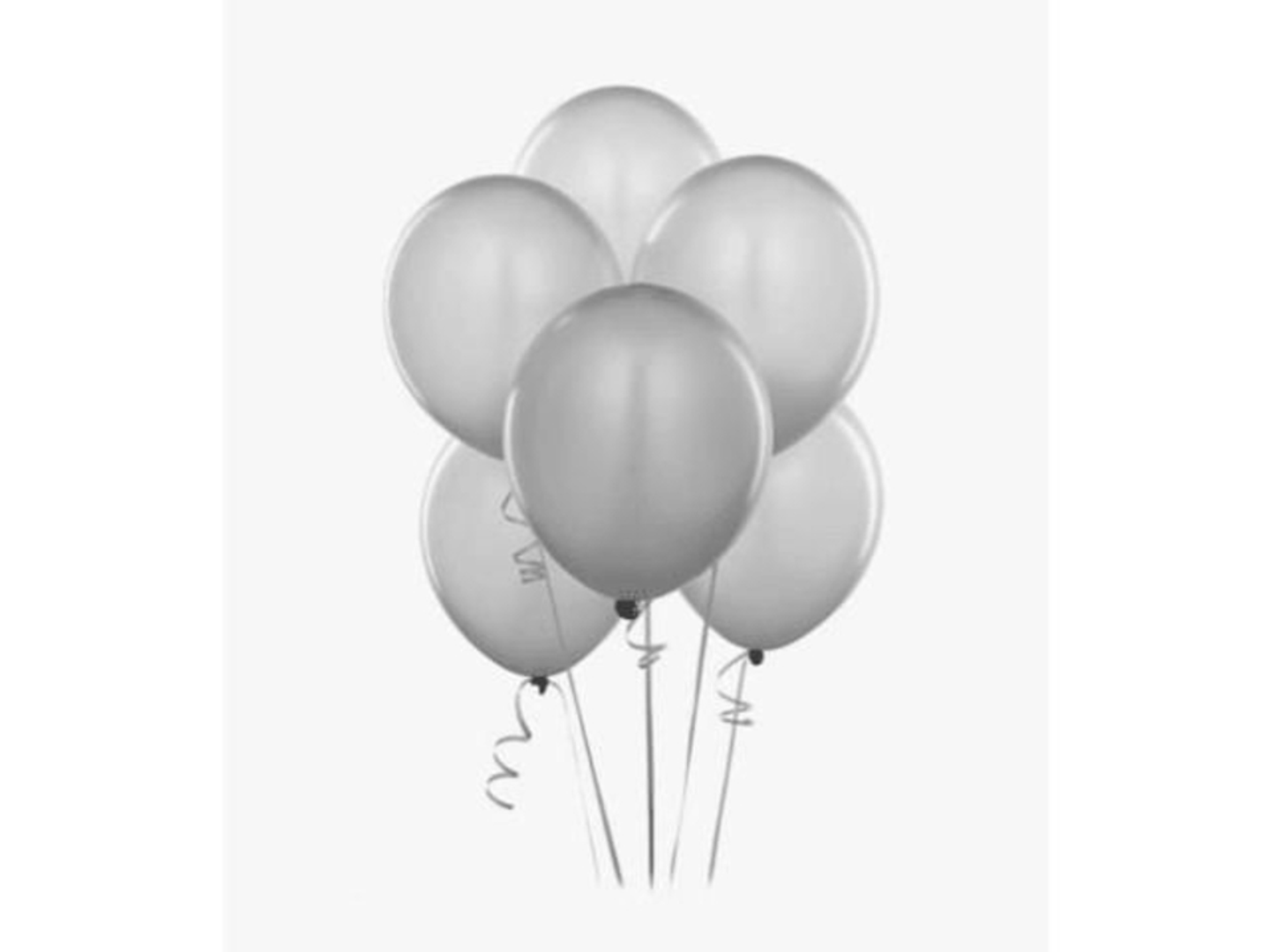 بالون هيليوم 6 حبات أبيض