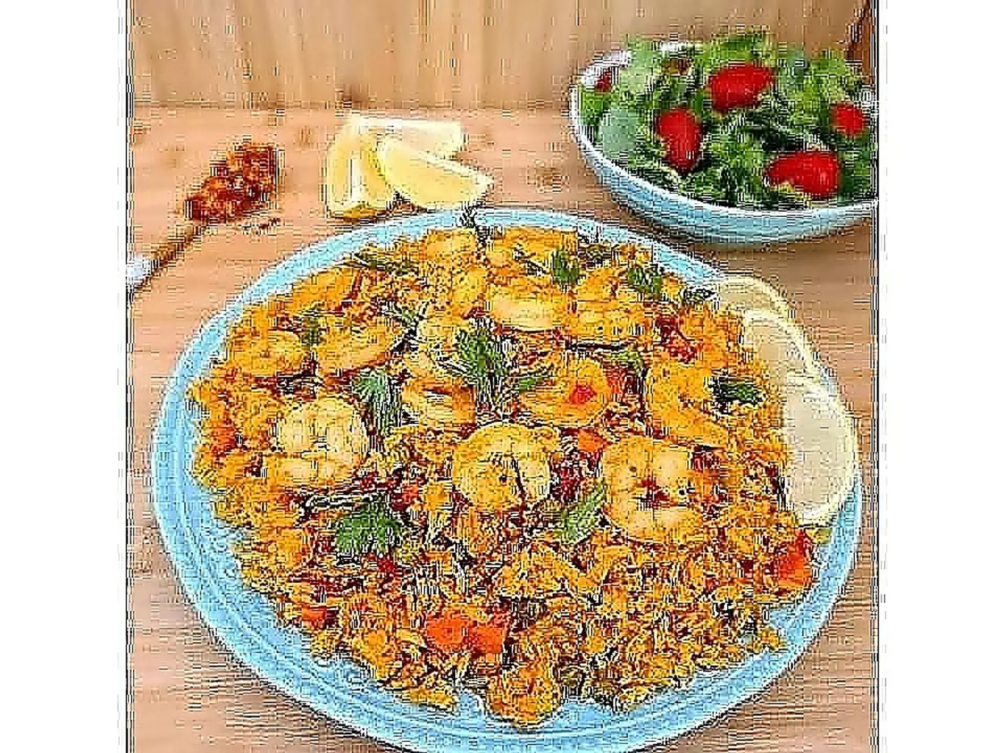 روبيان مقلي مع رز