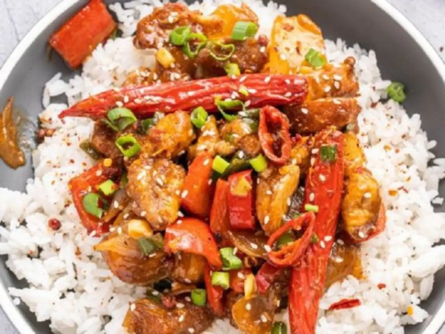 Chicken Szechuan With F.Rice