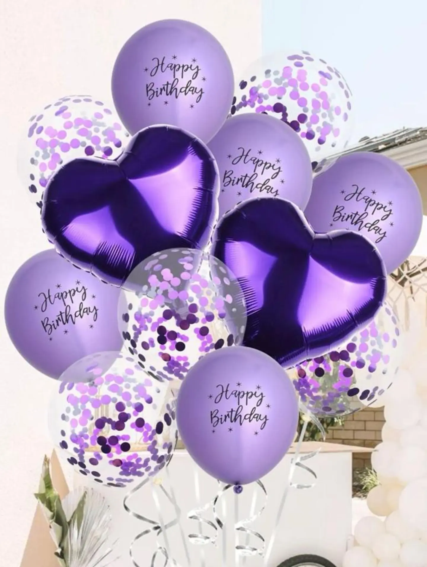 Happy Birthday Set Balloon Purple 1
