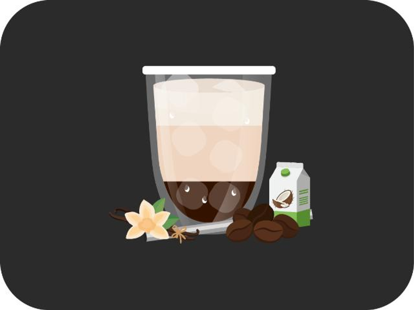 ايس لاتية بحليب جوز الهند والفانيلا