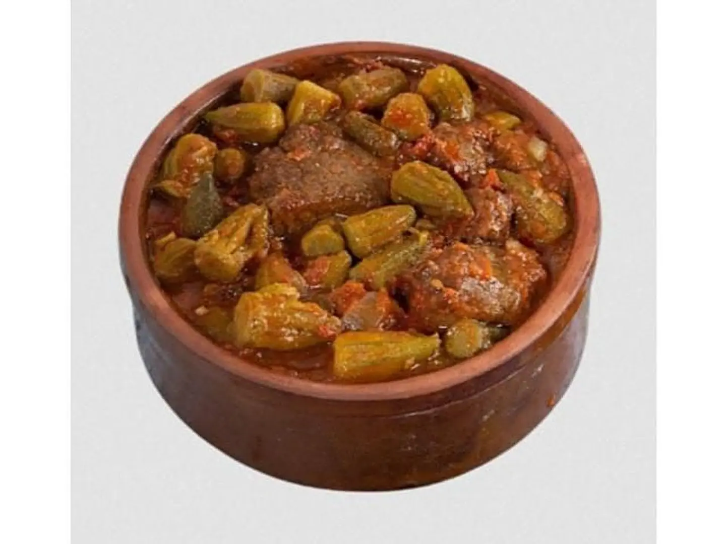 طاجن بامية باللحمة