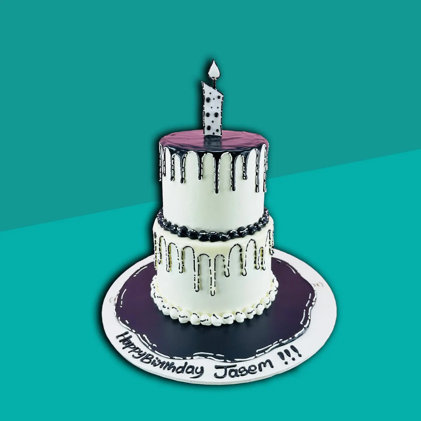 Comic 2 T Black And White Cake
