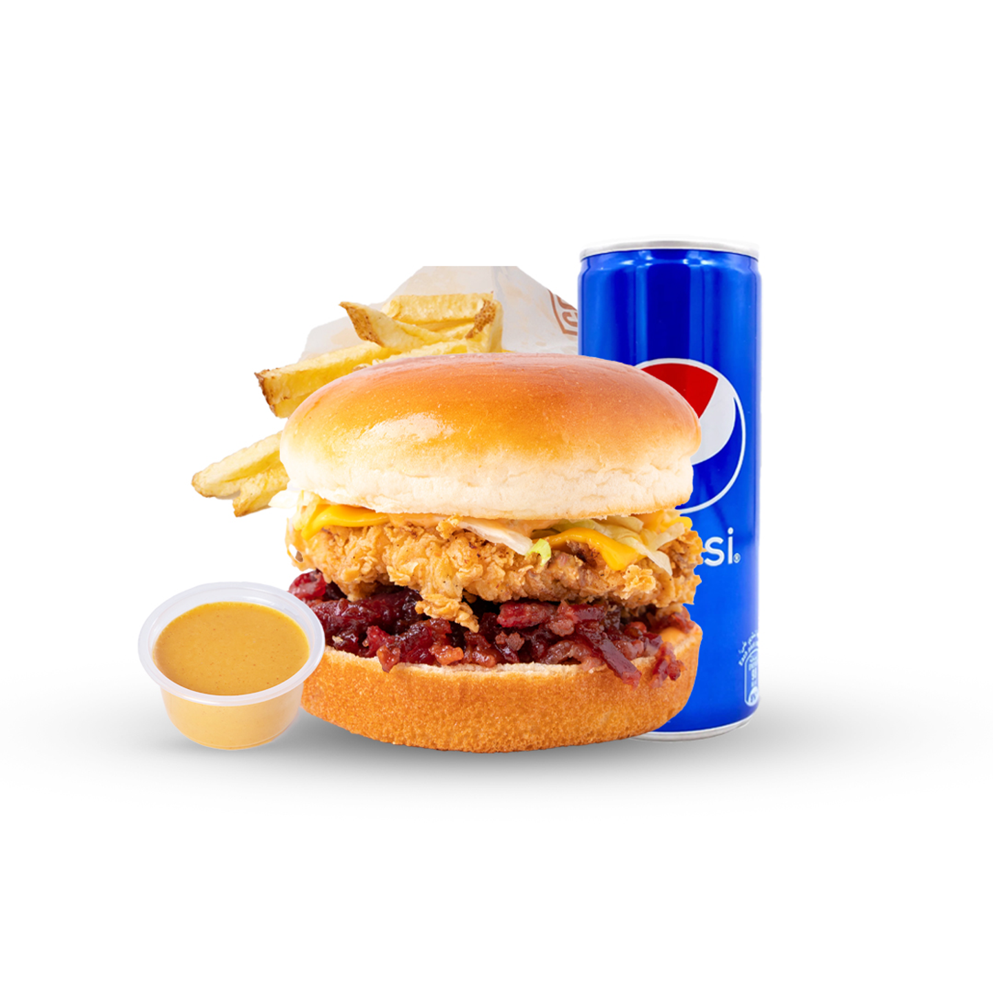 Chicken Burger With Honey Bacon Meal