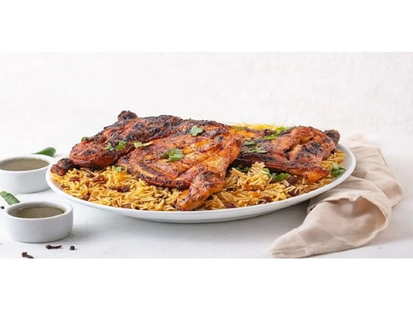 Chicken On Charcoal With Rice