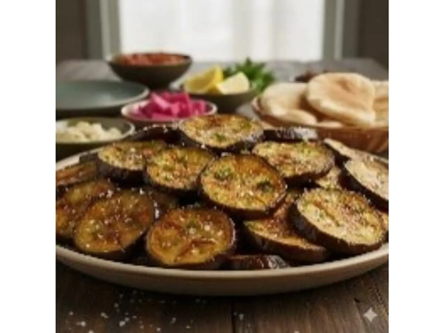صحن باذنجان مقلي كبير