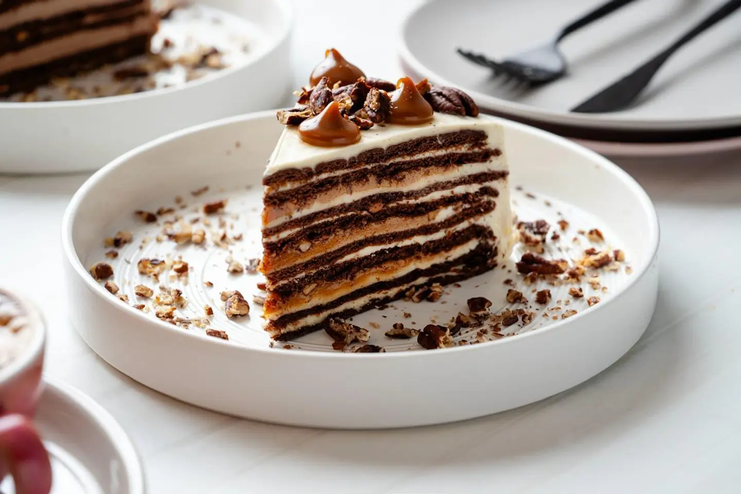 Coffee And Toffee Cake Slice