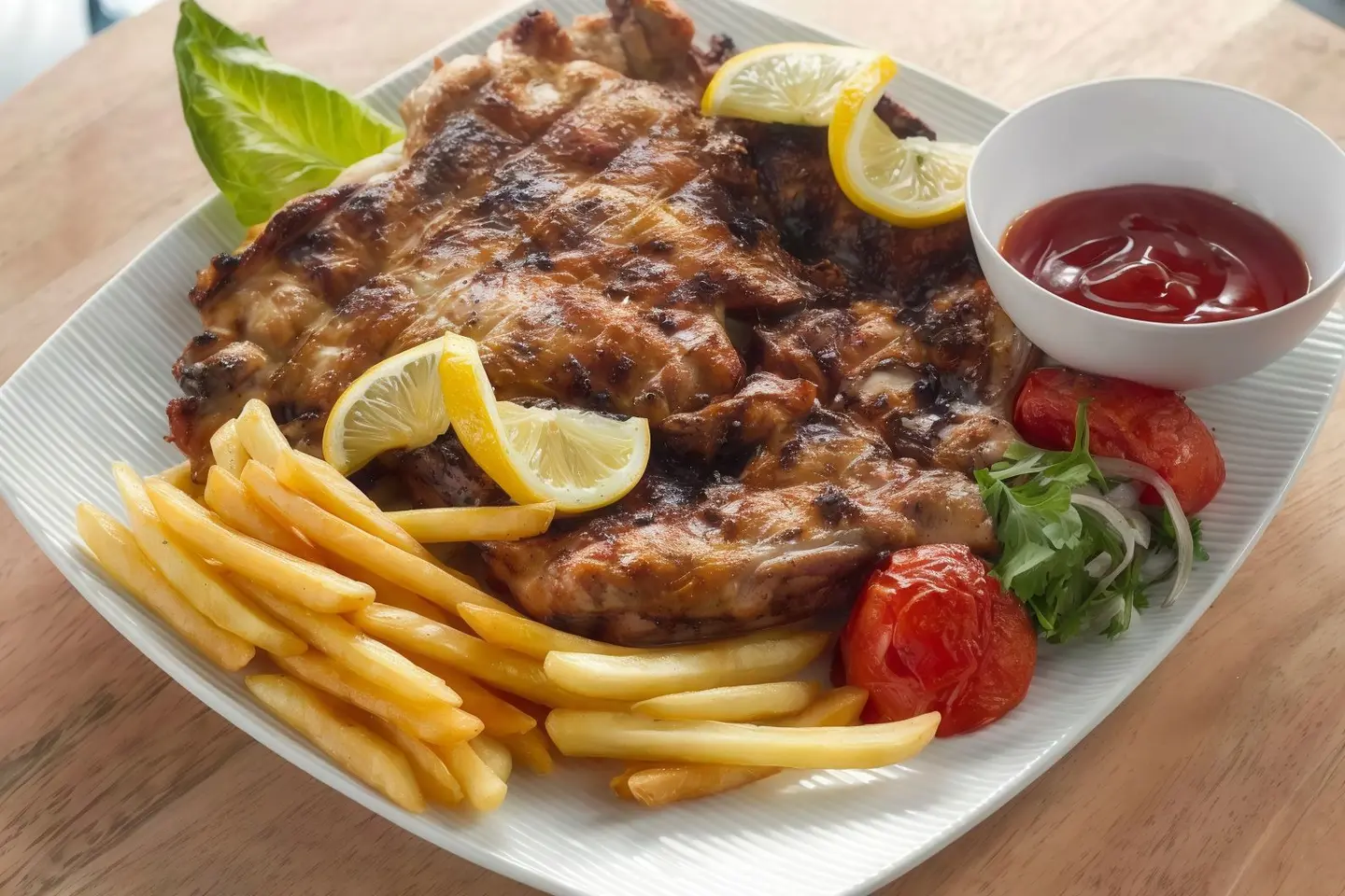 دجاج مسحب على الفحم  نصف