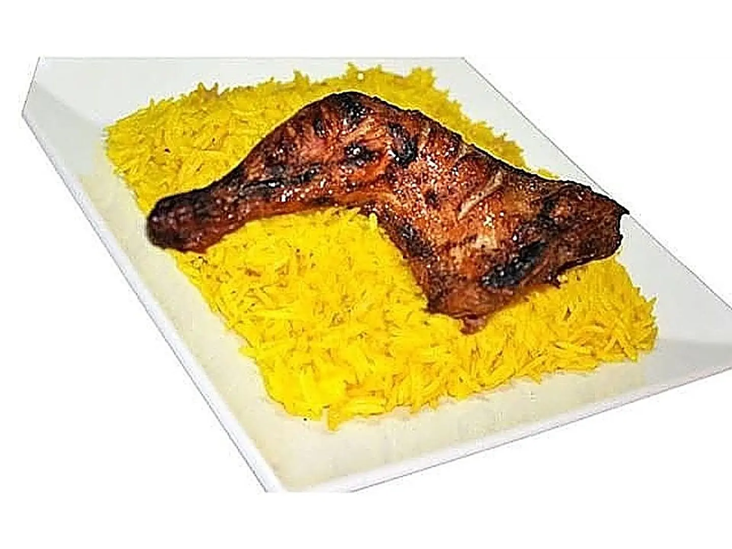 ربع دجاجة الفحم مع ارز