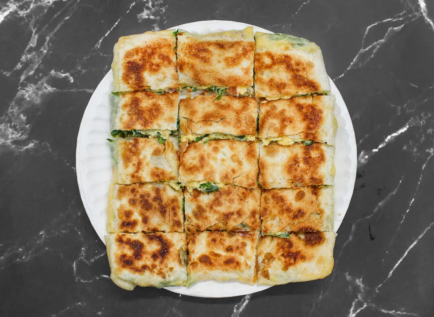 Vegetable Mutabbak With Cheddar Cheese