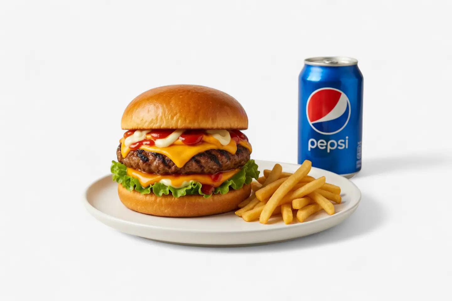 Grilled Beef Burger Meal