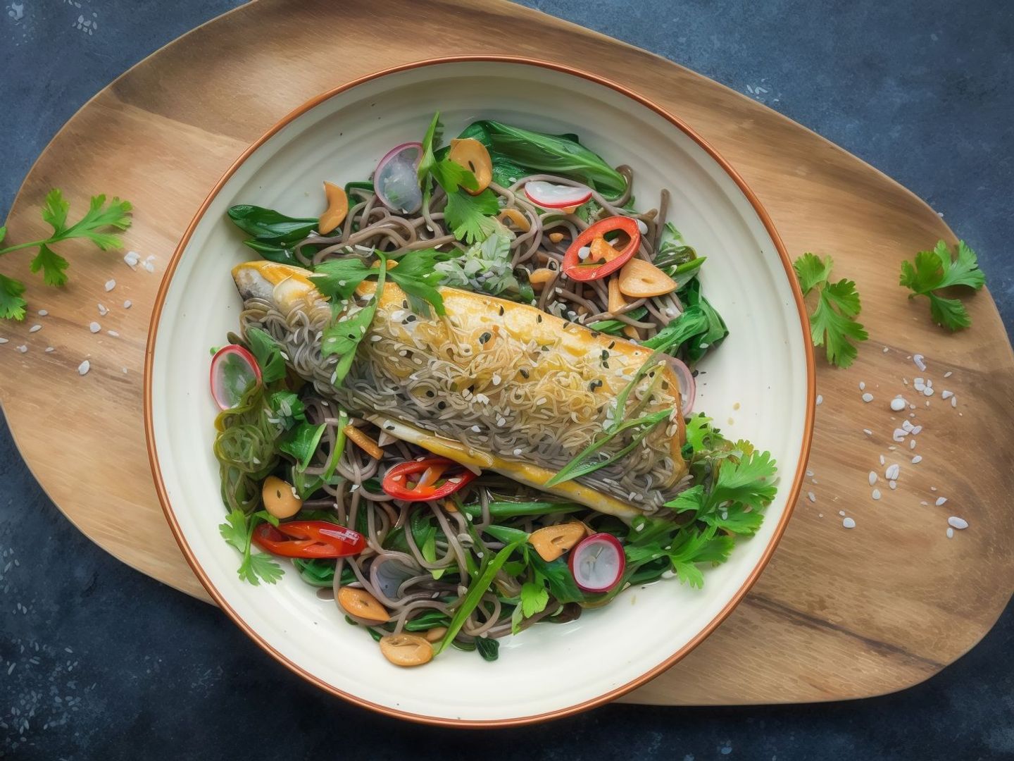 Seabass Fried Chili And Soba Noodles