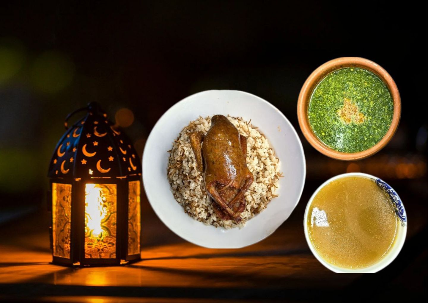 وجبة حمام مع ملوخية