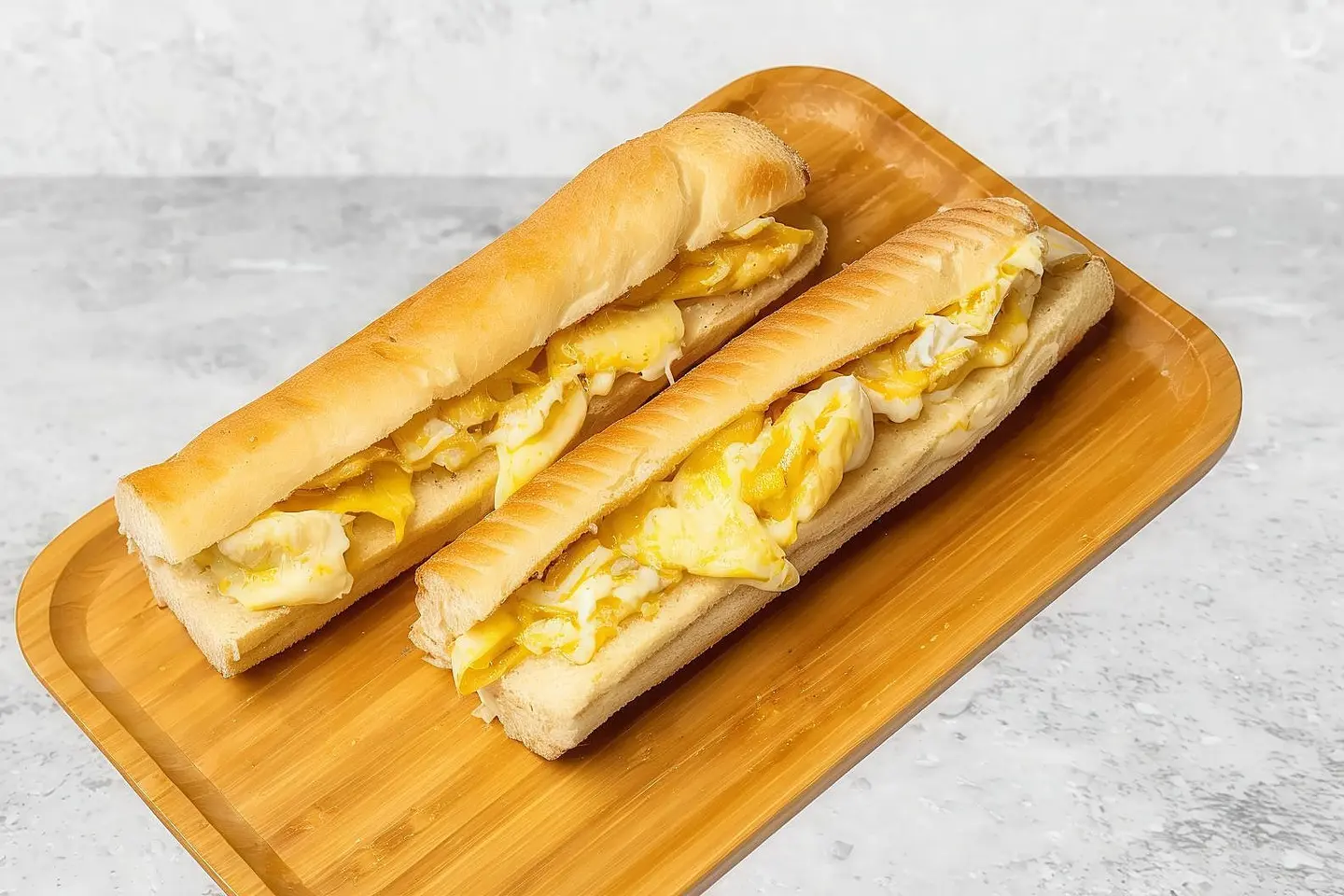 ساندويتش بيض مقلي مع جبنتين