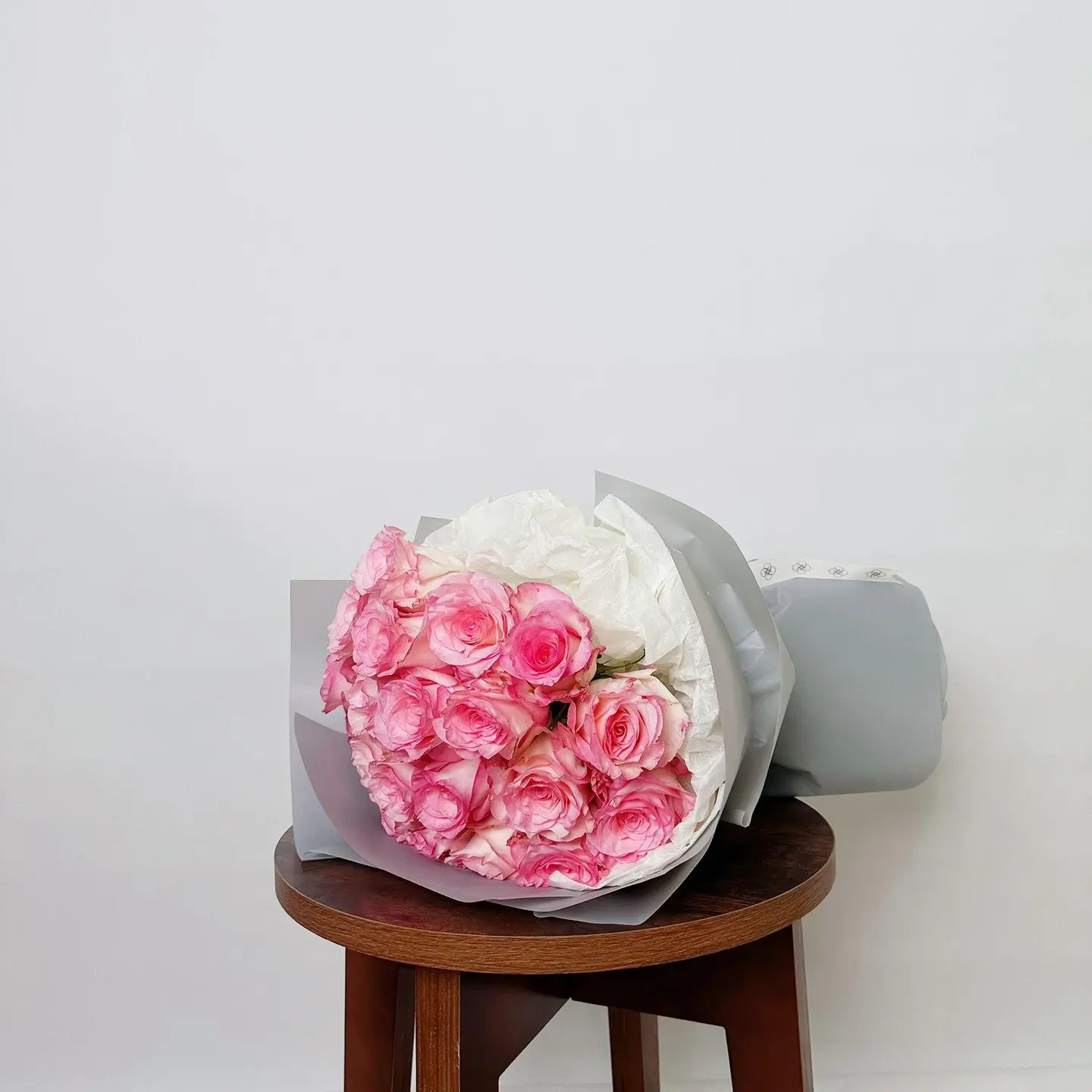 Double Pink Roses Bouquet