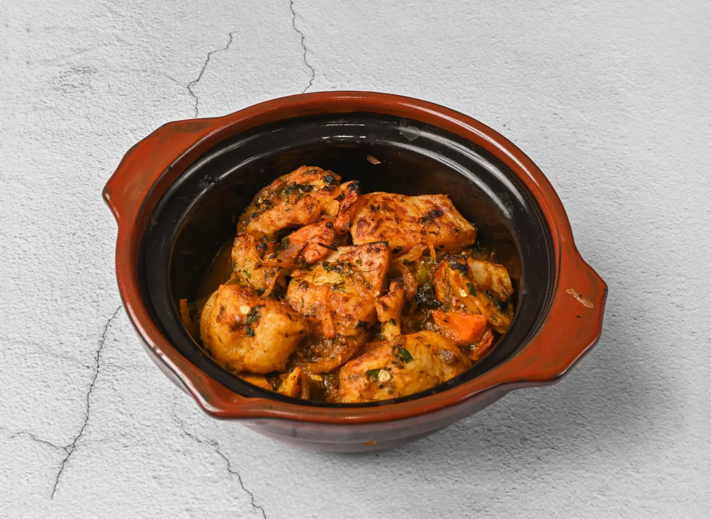 طاجن مغربي مشكل سمك جمبري