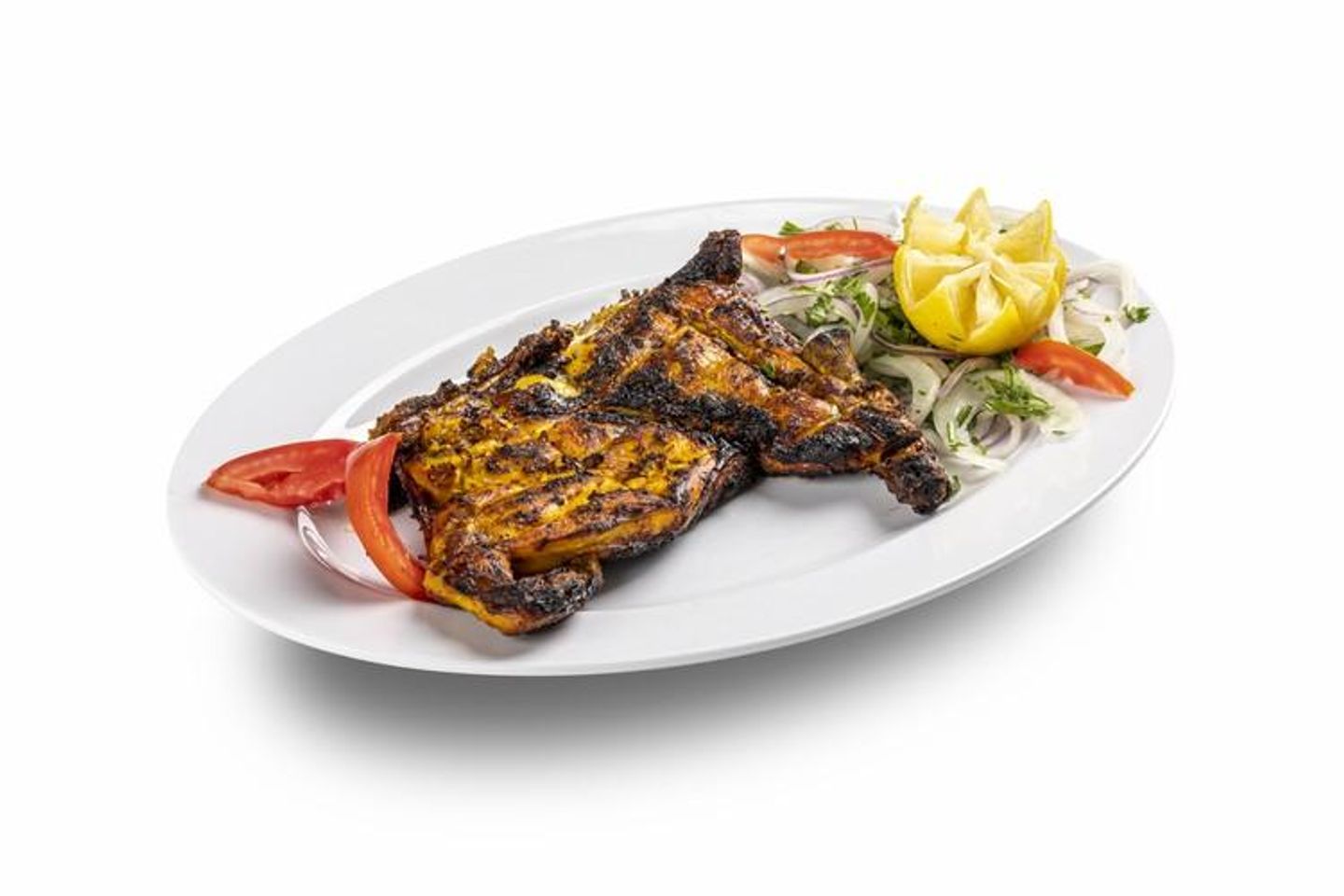 نص حبة دجاج على الفحم سادة