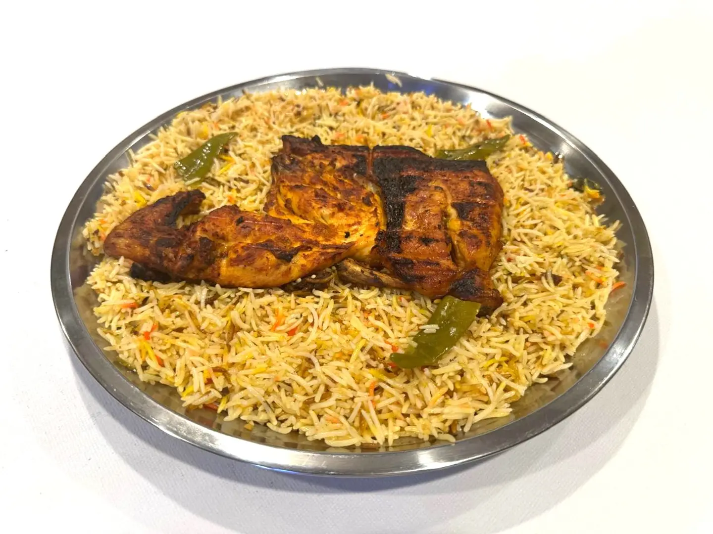 Half A Charcoal Grilled Chicken With Spiced Rice