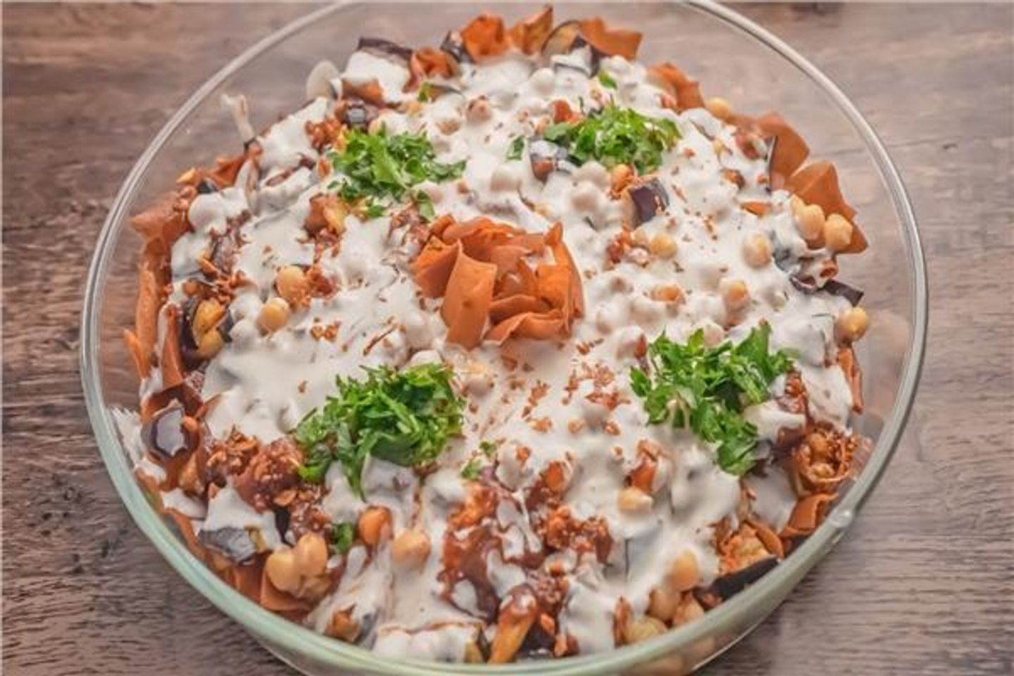 فتة بالباذنجان
