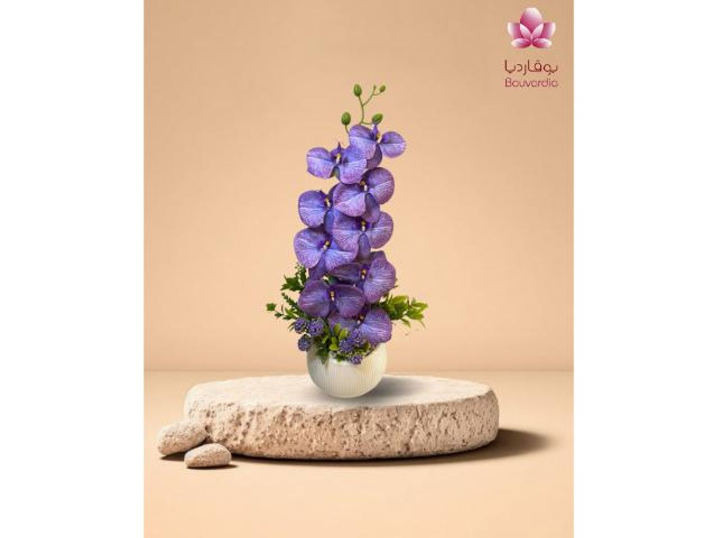 فازة ورد التوليب بنفسجي صناعي