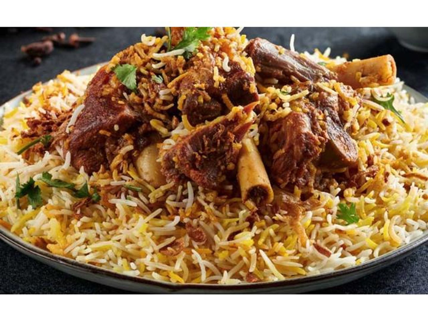 Pan Fried Meat In Ghee With Biryani Rice