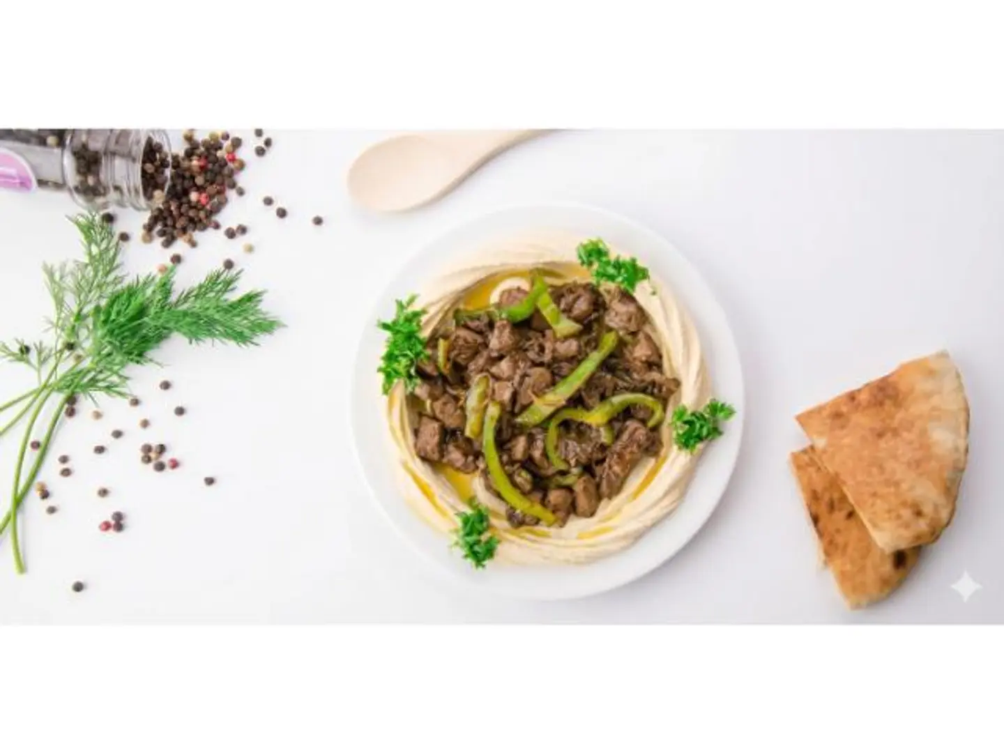 Plain Liver On Hummus