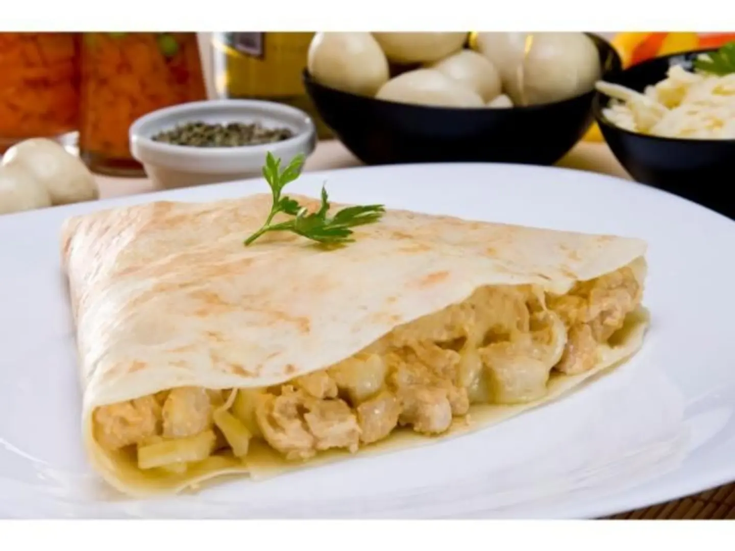 كريب دجاج مع مشروم