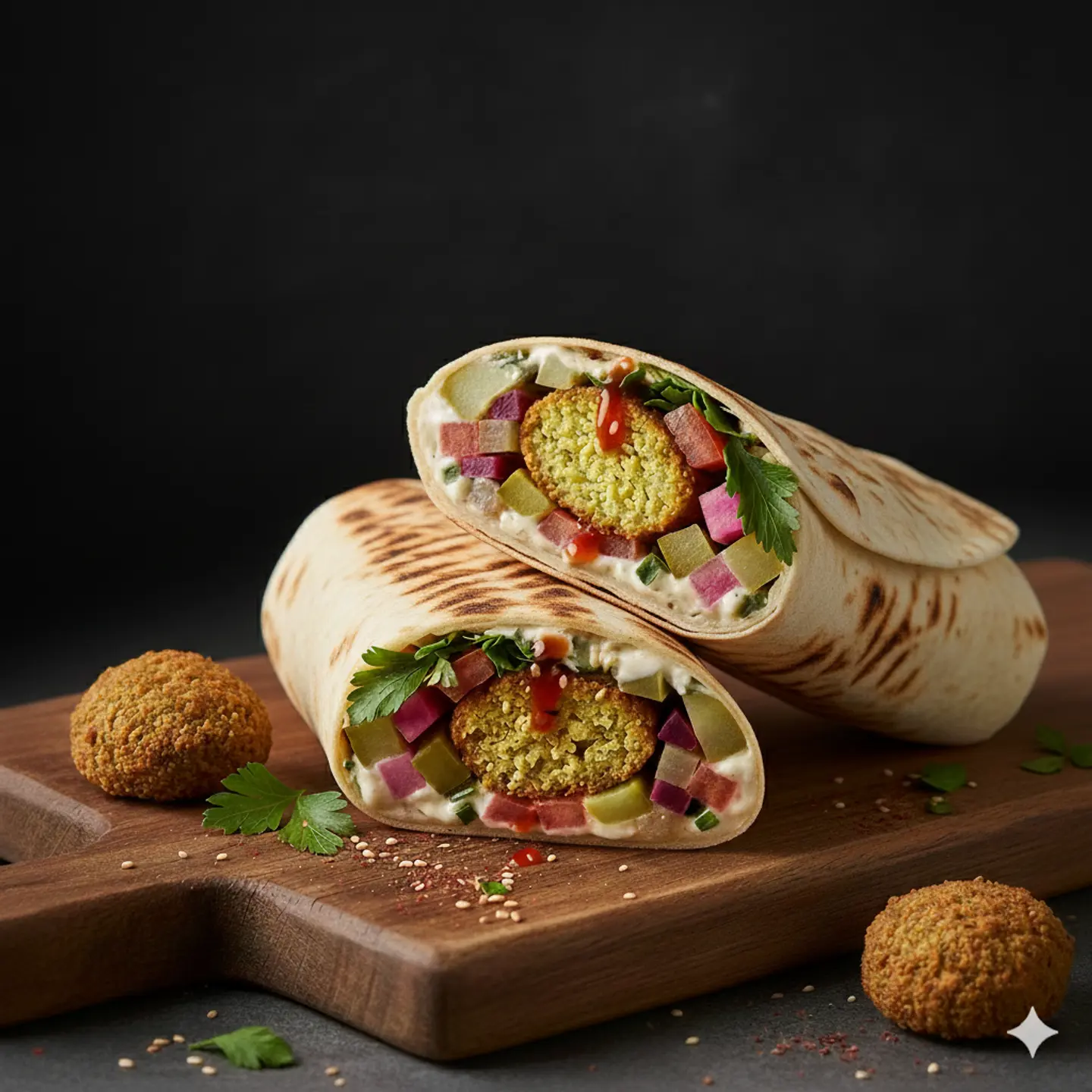 فلافل خبز تورتيلا