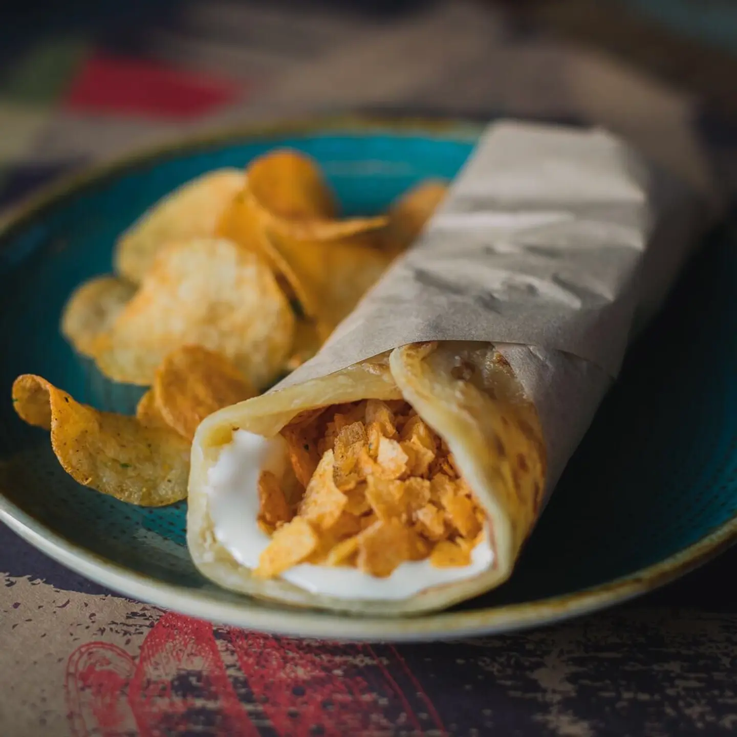 Chapati With Double Cheese And Chips