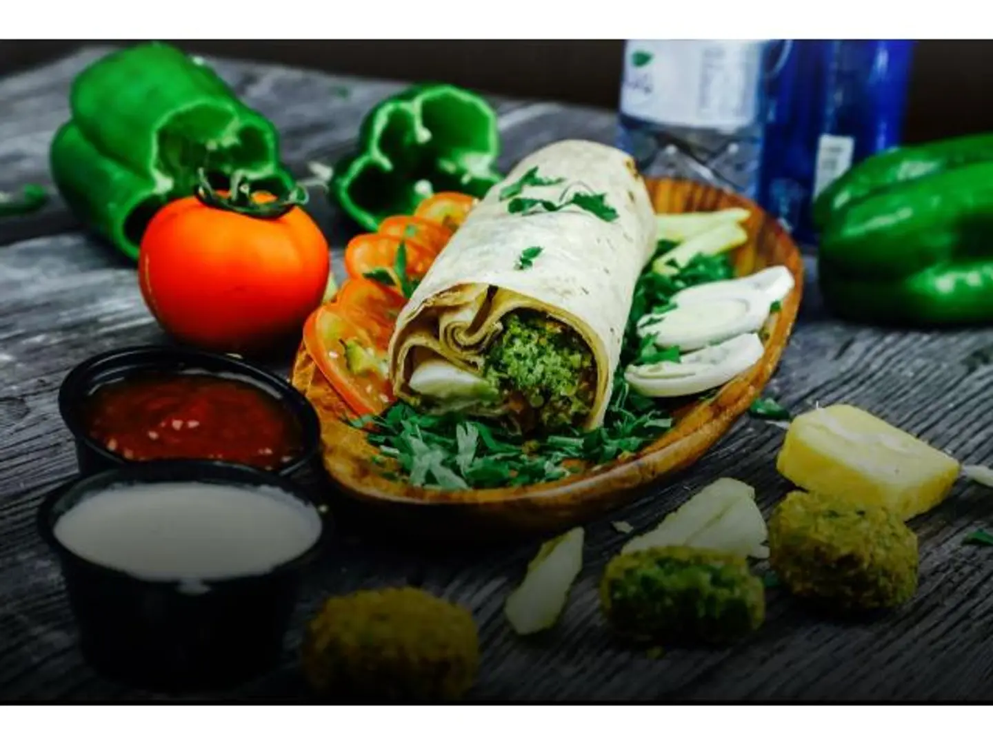 Falafel Sandwich With Saj Bread
